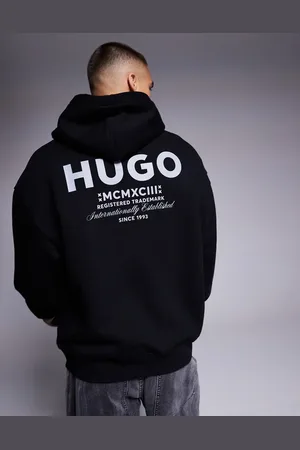 Hugo Blue Nazardo - løstsiddende sweatshirt med linjelogo