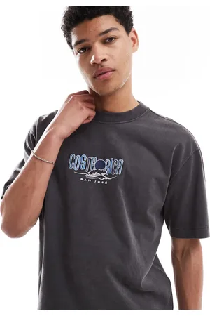 Hollister Og forvasket T-shirt i kraftigt materiale med firkantet pasform og motivdetalje