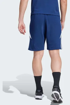adidas Tiro 24 - Marineblå sweat-shorts med hvide striber