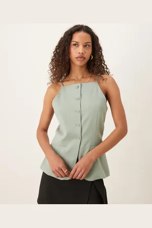 Abercrombie & Fitch Og longline top med firkantet hals og tynde stropper