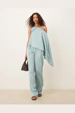 ASOS Og skræddersyede bukser i satin med lige ben - Del af sæt