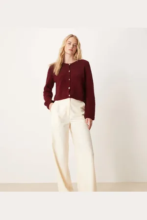 ASOS Tall - Cremefarvede, skræddersyede og afslappede bukser med lige ben-Hvid