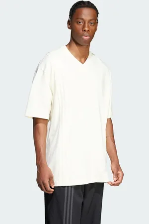 adidas Cremefarvet T-shirt med 3 striber foran-Hvid