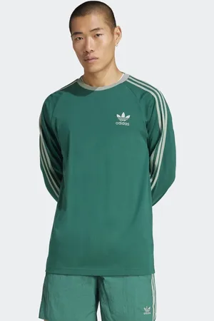 adidas Adicolor Classics - Grøn og langærmet T-shirt med 3 striber