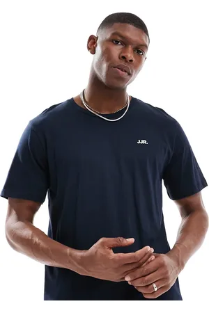 JJ Marineblå T-shirt med logoprint