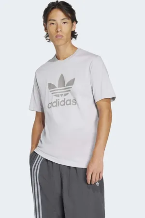 adidas Adicolor - Tofarvet og grå T-shirt med trekløverlogo