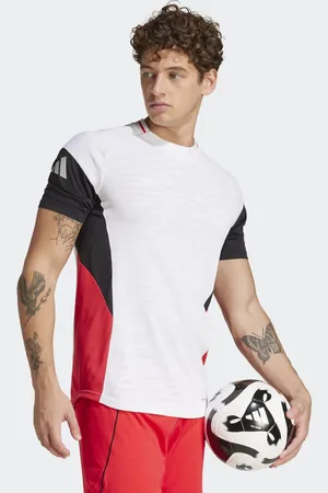 adidas Tiro 25 Pro - Hvid trænings-T-shirt med røde detaljer
