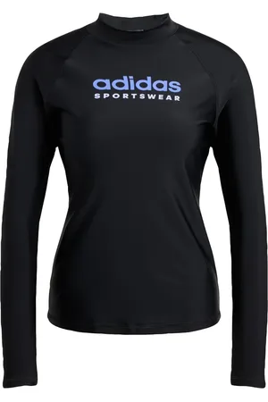 adidas Sort og langærmet trøje med rashguard og koboltblå detaljer