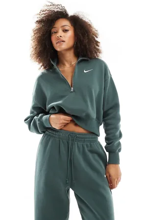 Nike Phoenix Fleece - sweatshirt med cropped snit og kort lynlås