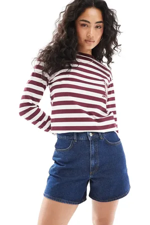 ASOS Indigoblå dad-shorts med indsyning i taljen