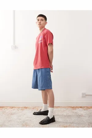 Obey Easy - Lyse indigoblå tømrershorts i denim