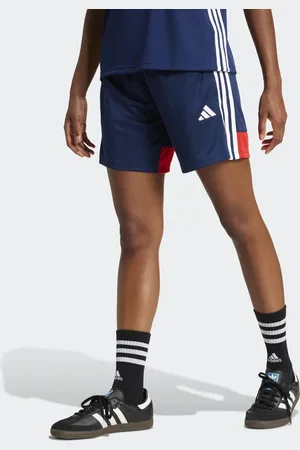 adidas Tiro 25 Essentials - Marineblå shorts med rød detalje