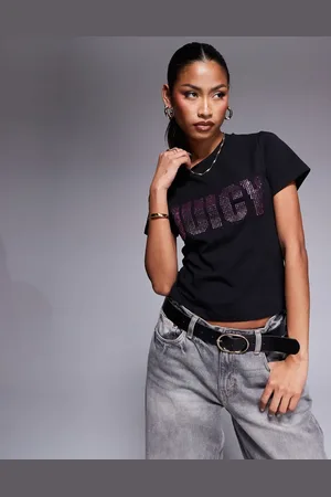 Juicy Couture T-shirt med logo i rhinsten