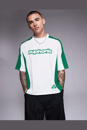 ASOS Oversized sports-T-shirt med paneler og grafisk tekstprint i firkantet pasform