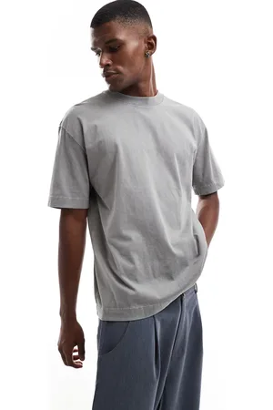 Hollister Grå T-shirt med korte ærmer i firkantet pasform-Blå