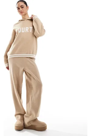 4th & Reckless Alexia - Strikkede og joggingbukser i jacquard-Neutral