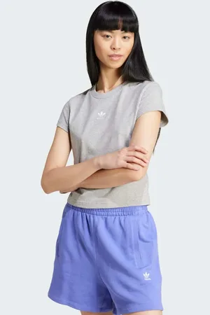 adidas Essentials - Meleret mellemgrå smal T-shirt