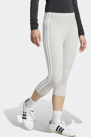 adidas Adicolor - Grå caprileggings med 3 striber