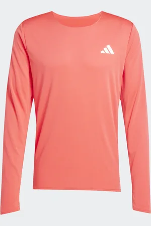 adidas Adizero - Koralrød og langærmet løbe-T-shirt