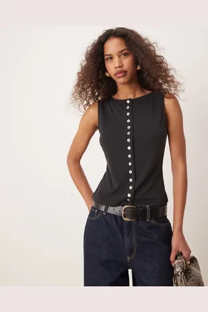 ASOS ærmeløs tanktop i modal med knapper