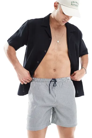 Farah Colbert - Badeshorts med /hvide striber i bæk-og-bølge-stof