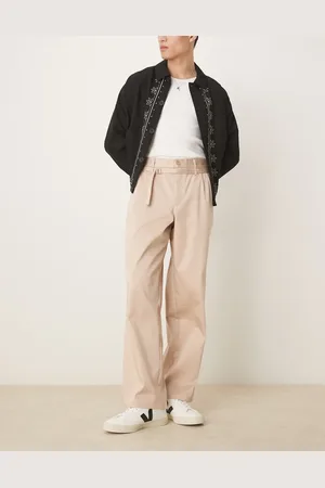 ASOS Og elegante bukser med vide ben og bælte-Neutral