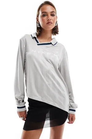 Nike NSW Collection - Langærmet top i grå jacquard-jersey