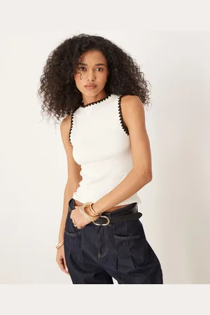 ASOS Cremehvid tanktop med tungesting