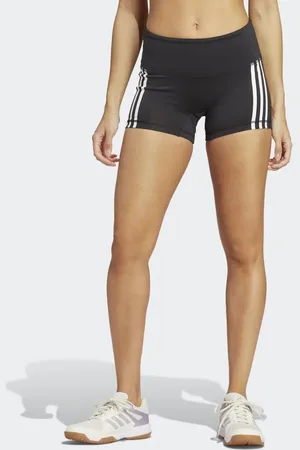 adidas Sorte leggingshorts med 3 hvide striber