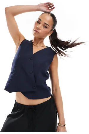 ONLY Marineblå vest med asymmetrisk detalje