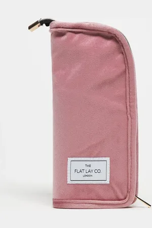 Flat Lay Company The Flat Lay Co. - Stående taske til makeupbørster - Pink Velvet-Lyserød