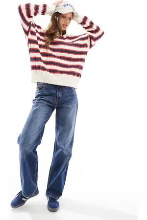 Cotton On Cotton On - Rød-stribet pullover-trøje med rund hals-Multifarvet