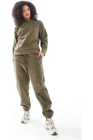 Miss Selfridge Kakigrønne oversized joggingbukser med fleece-for
