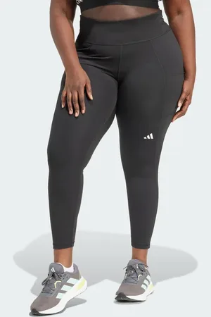 adidas Own The Run - Sorte leggings i 7/8-længde i plus size
