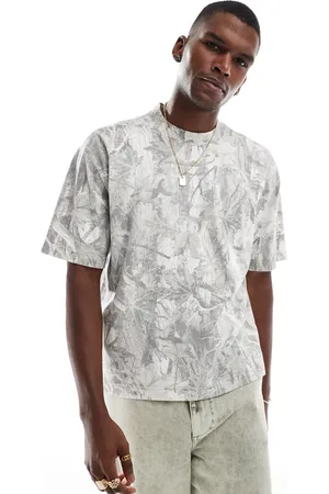 Hollister Cremehvid afslappet blød T-shirt med stretch og camouflagemønster-Neutral