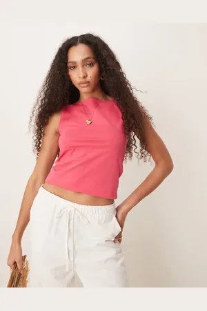 ASOS Hindbærrød blød tanktop med bådudskæring-Lyserød
