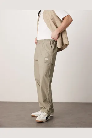 Calvin Klein Beige cargobukser i poplin-Neutral