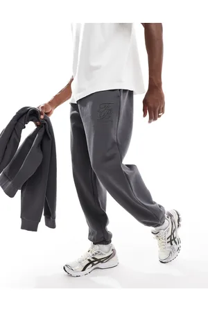 ASOS Premium - Koksgrå oversized joggingbukser med forhøjet print