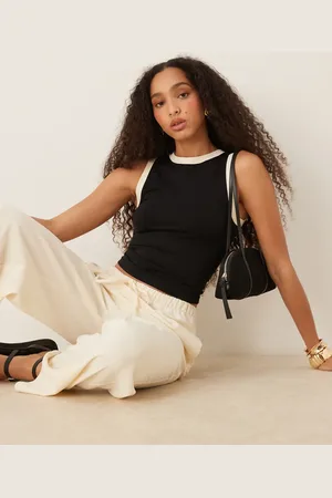 ASOS Sømløs tanktop med rund hals og kontrasterende kanter