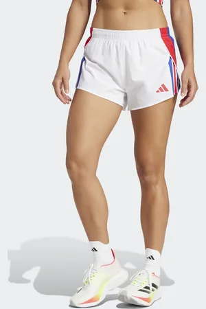 adidas Adizero - Hvide løbeshorts i retro-stil