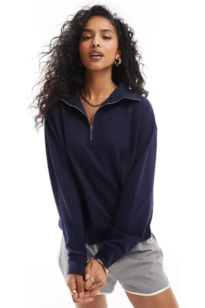 MANGO Sweatshirt med høj hals og halv lynlås