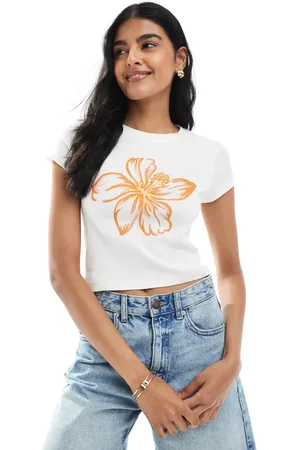 Pull&Bear Baby-T-shirt med grafik med tropisk blomst