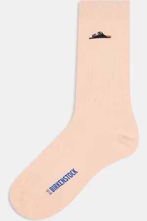 Birkenstock Unisex bomuldsribsokker i lys rosa