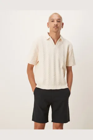 SELECTED Sorte shorts i hørblanding