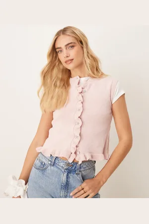 ASOS Tanktop i strik med flæsekant