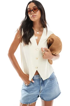 ASOS Cremehvid afslappet vest