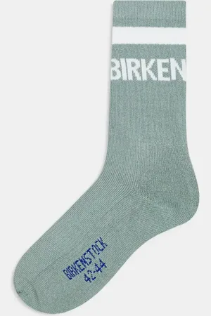 Birkenstock Unisex - Salviegrønne sportssokker med striber i bomuld