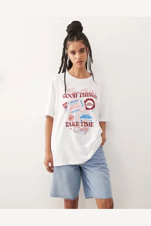 Noisy May Og oversized T-shirt med "good things"-print