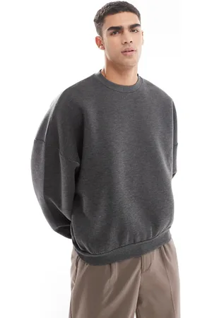ASOS Ekstremt oversized sweatshirt i kraftigt scuba-stof i meleret koksgrå