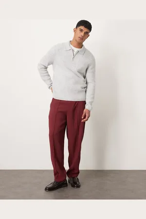 ASOS Elegante tapered oversized bukser-Rød